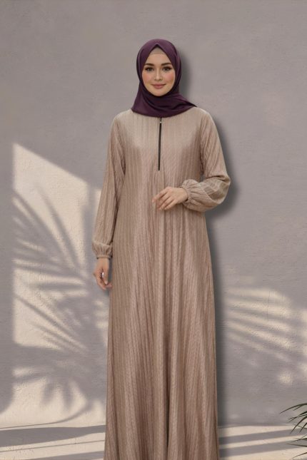 Bamboo Leaf Abaya - Rose Gold