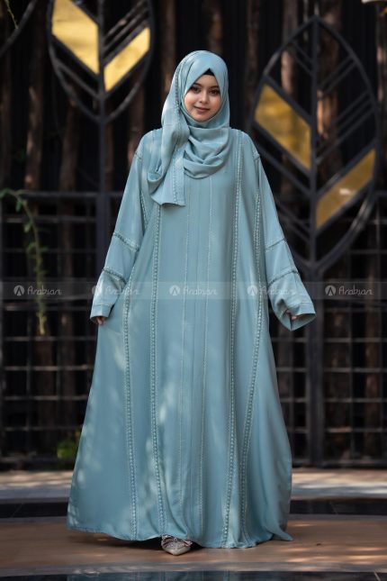 Jinan Flow Abaya - Pastel Blue