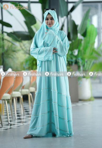 Mannat Classic Abaya - Aqua