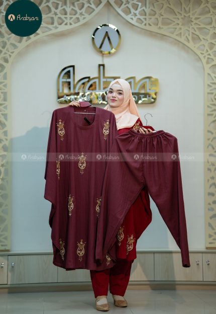 Elegent Co-ord Set - Maroon
