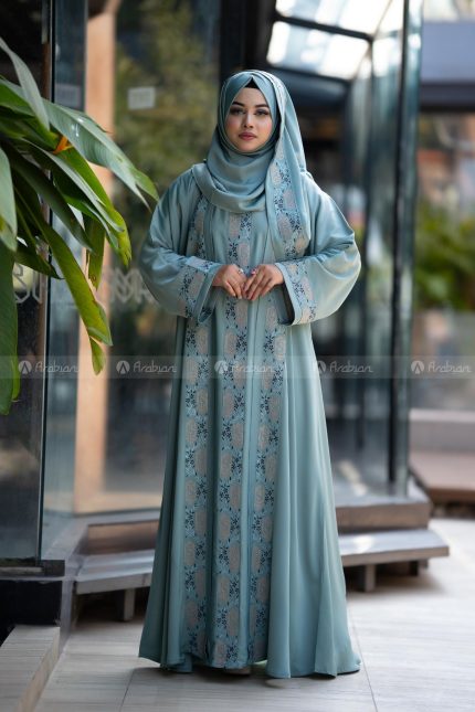Al-Safa Premium Abaya - Pastel Blue