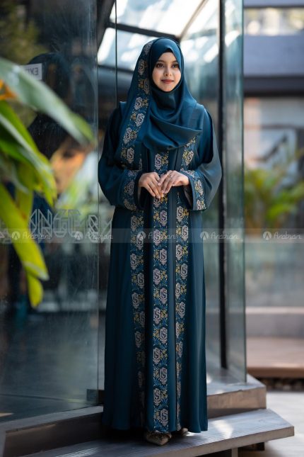 Al-Safa Premium Abaya - Sea Green