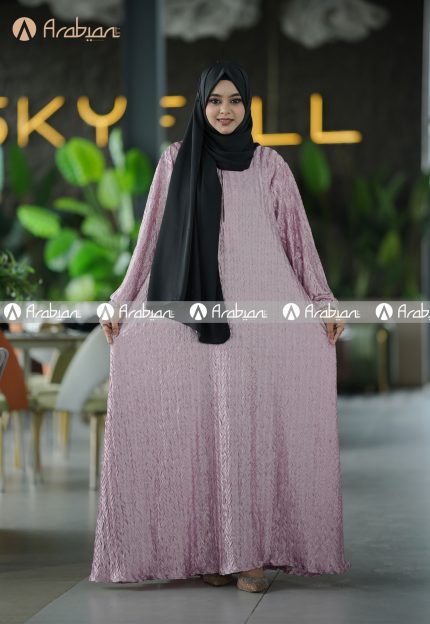 Dusty Rose Crap Silk Abaya
