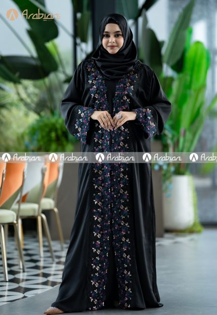 Fashionable Saffron Abaya Set