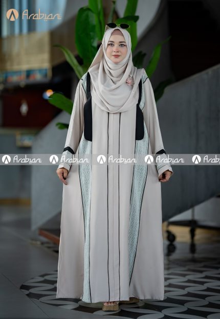 Formal Saffron Abaya - Cream
