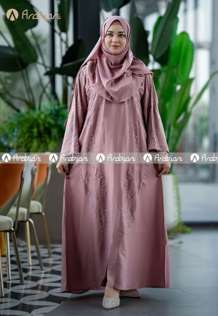 Hera Karchupi Abaya - Pink